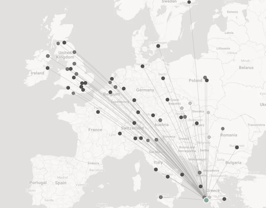 Flights to Zakynthos on map